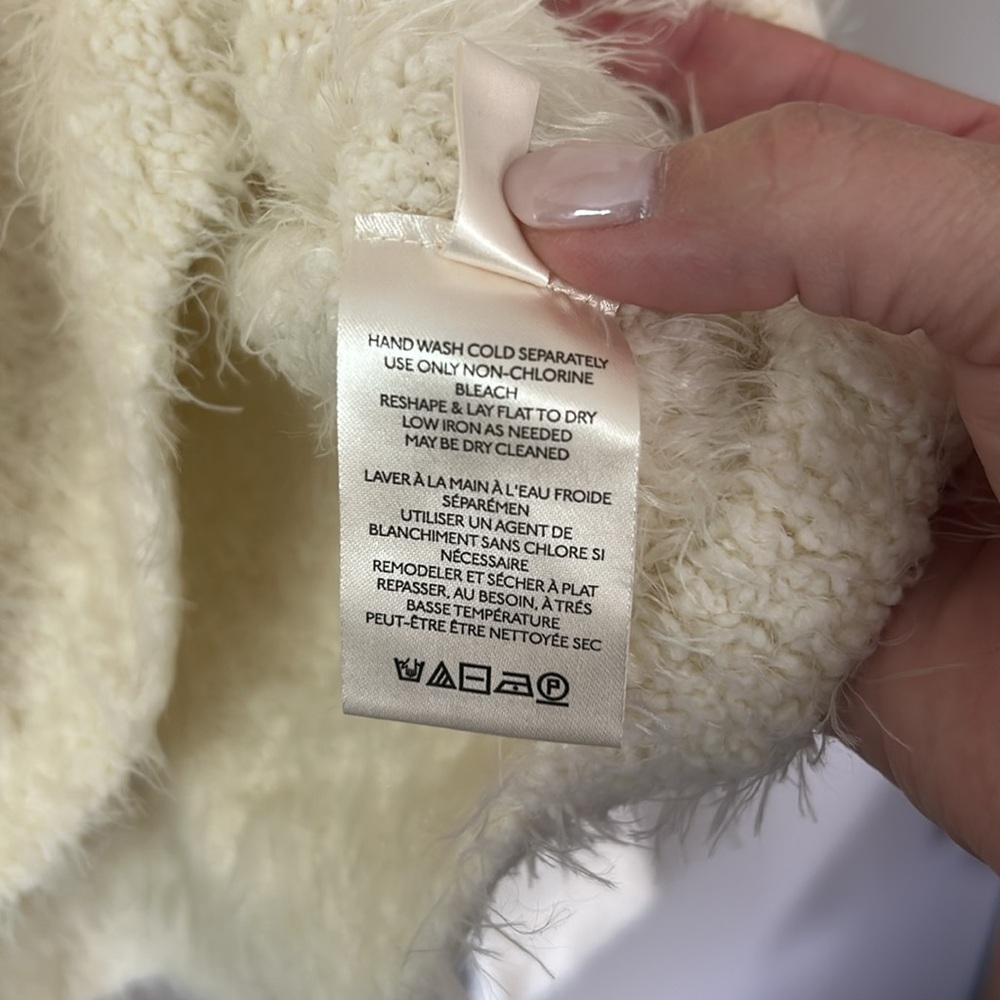 NWT Free People Icing V‎ Pullover V-Neck Sweater Ivory Cream Size Large - Picture 5 of 7